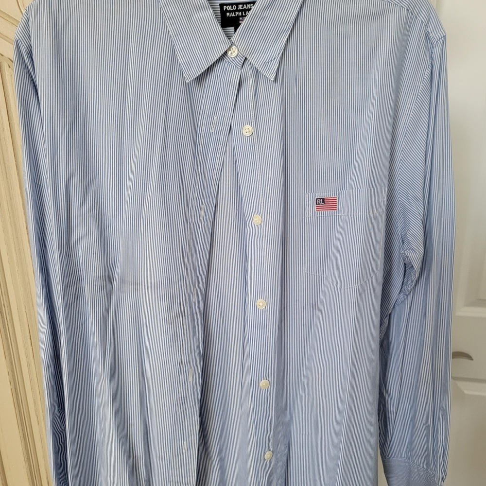Ralph Lauren Light Blue Pinstripe Button-Down Shirt
